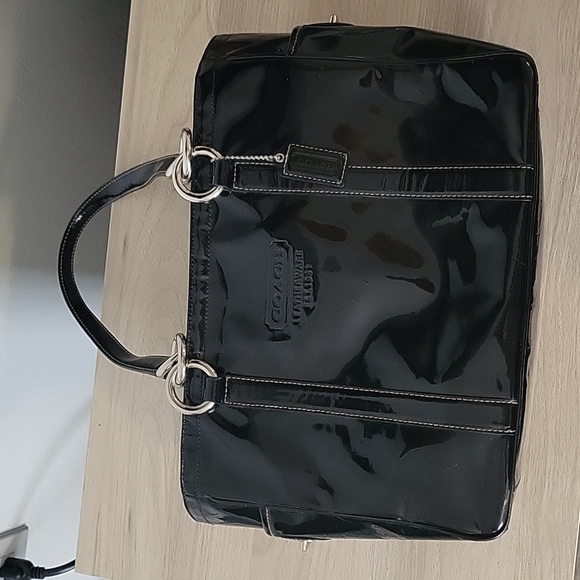 Coach Handbags - COACH F12839 East West E/W Gallery Black Patent Leather Tote Shoulder Bag